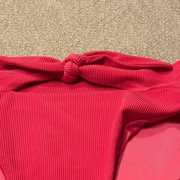 New! Beach Riot Emma cutout bow front bikini bottom pink rib 14387 - Picture 5 of 12